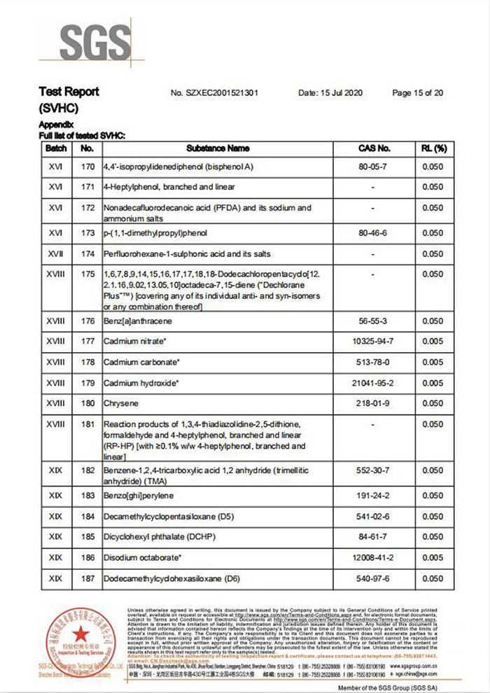 一次性保險(xiǎn)絲REACH報(bào)告
